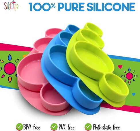 Silicone Baby Plate Toddler Plate Baby Dish Toddler Dish 100% Dishwasher & Microwave Safe in Saudi Arabia