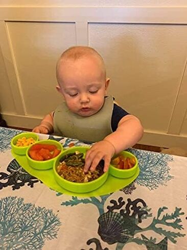 Silicone Baby Plate Toddler Plate Baby Dish Toddler Dish 100% Dishwasher & Microwave Safe in Saudi Arabia