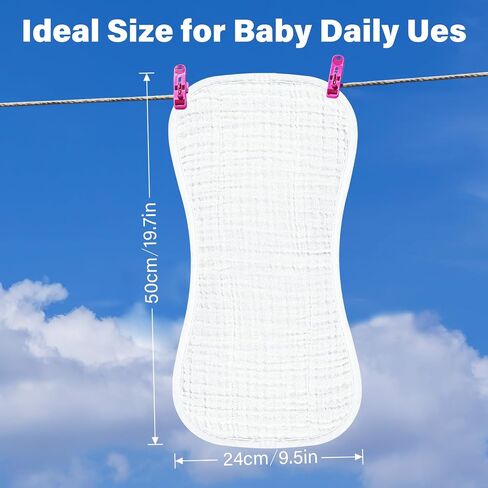 3 Pack Organic Baby Burp Cloths for Baby Boys and Girls, Multi-Colors Muslin Washcloths Baby Burping for Newborn in Saudi Arabia