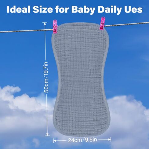 3 Pack Organic Baby Burp Cloths for Baby Boys and Girls, Multi-Colors Muslin Washcloths Baby Burping for Newborn in Saudi Arabia