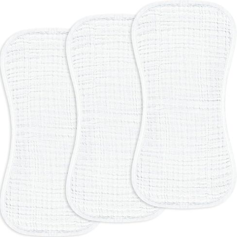3 Pack Organic Baby Burp Cloths for Baby Boys and Girls, Multi-Colors Muslin Washcloths Baby Burping for Newborn in Saudi Arabia