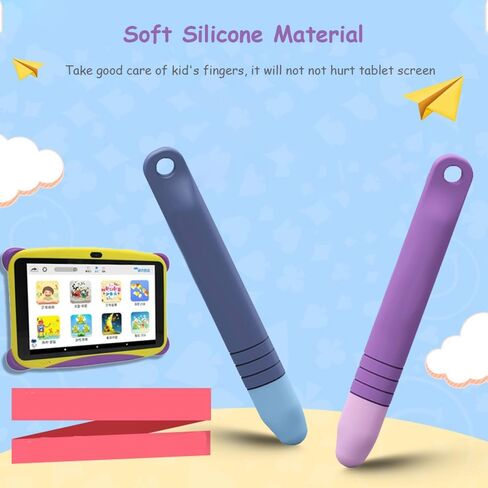 قلم شاشة لمس للأطفال مع حبل، قلم Lettou Kids متوافق مع أجهزة Kindle/Fire Tablet/iPad/Android Tablet وجميع شاشات اللمس، عبوتان in Kuwait