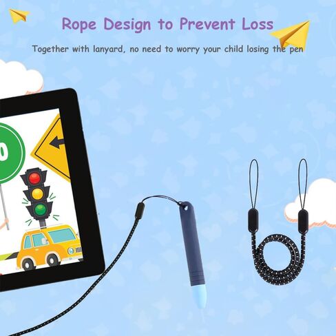 قلم شاشة لمس للأطفال مع حبل، قلم Lettou Kids متوافق مع أجهزة Kindle/Fire Tablet/iPad/Android Tablet وجميع شاشات اللمس، عبوتان in Kuwait
