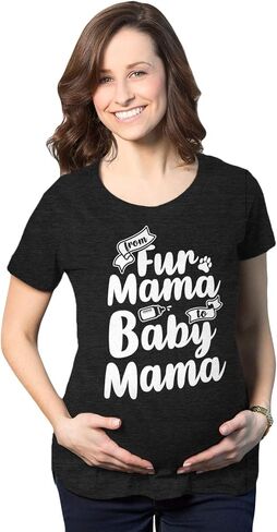 Maternity from Fur Mama to Baby Mama Tshirt Cute Pet Dog Pregnancy Tee in Saudi Arabia
