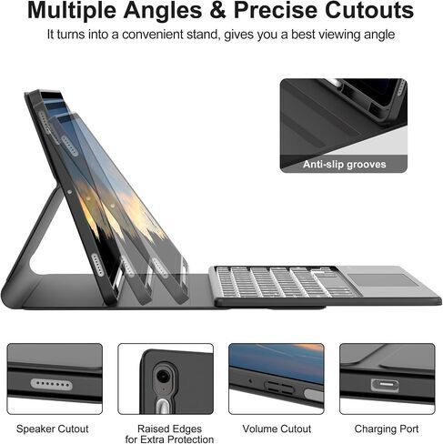 Galaxy Tab S9 FE 5G Case with Keyboard, Detachable Wireless Bluetooth Keyboard, Smart Folio Cover with S Pen Holder for Samsung Galaxy Tab S9 FE 10.9"/S9 11 inch, 7 Color Backlit, Auto Sleep/Wake in Saudi Arabia