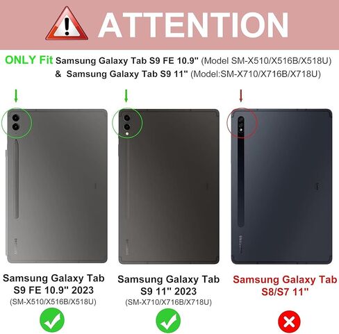 حافظة Galaxy Tab S9 FE 5G مع لوحة مفاتيح، لوحة مفاتيح بلوتوث لاسلكية قابلة للفصل، غطاء فوليو ذكي مع حامل قلم S لجهاز Samsung Galaxy Tab S9 FE 10.9 بوصة/S9 11 بوصة، 7 ألوان خلفية، نوم/استيقاظ تلقائي in Kuwait