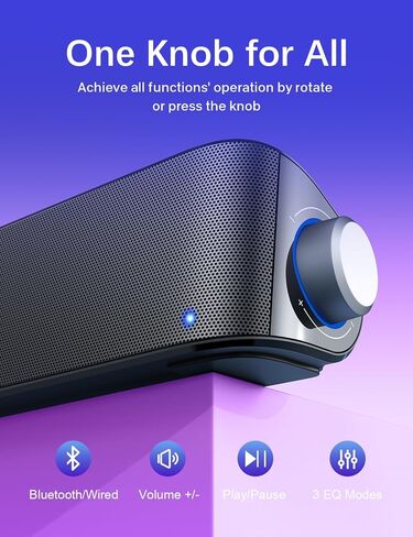 Nylavee Computer Speakers, Hi-Fi Stereo Quality PC Speakers, USB Powered Computer Sound Bar with 3 EQ Modes, Bluetooth 5.0 and 3.5mm Aux-in Computer Speakers for Desktop Monitor,PC,Laptop,Tablet,Xbox in Kuwait