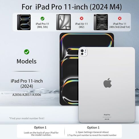 Case for Ipad Pro 11 inch M4 (2024, 5th Generation) with Pencil Holder, Trifold Stand, Transparent Clear Back Cover Protector, Slim Shockproof Hybrid Case, Auto Wake/Sleep, Purple Flower in Saudi Arabia
