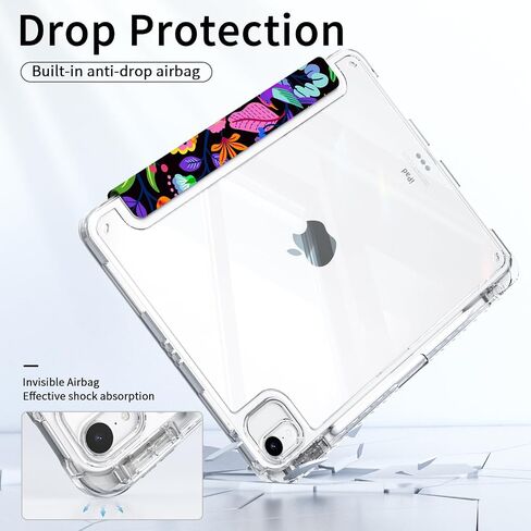 Case for iPad 11th Generation A16 Chip 2025, Slim iPad 10th Generation Case 10.9-inch 2022, Trifold Stand, Protective Transparent Clear Back Cover with Pencil Holder, Brown Leopard in Kuwait