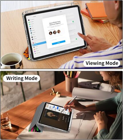 Case for iPad 11th Generation A16 Chip 2025, Slim iPad 10th Generation Case 10.9-inch 2022, Trifold Stand, Protective Transparent Clear Back Cover with Pencil Holder, Brown Leopard in Kuwait