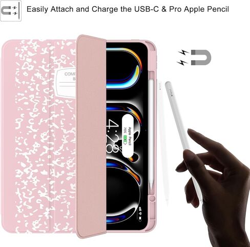 حافظة Soke لجهاز iPad Pro الجديد مقاس 13 بوصة (M4، إصدار 2024)، مع حامل أقلام رصاص وحامل ثلاثي الطي مقاوم للصدمات [يدعم شحن قلم Apple + الاستيقاظ/السكون التلقائي]، غطاء خلفي ناعم من مادة TPU، كتاب أسود in Kuwait