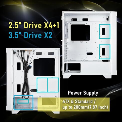 BitFenix Flow Mesh 4 ARGB Fans, High Airflow PC Gaming Case White, GPU Support 355mm, 240 Top/360 Front AIO Support, 4+4 Controller (LED/PWM System) Temper Glass Aura SYNC/Mystic Light/RGB Fusion 2.0 in Saudi Arabia