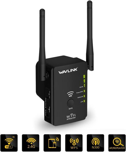 WiFi Extender Signal Booster, WiFi Booster Range Extender with Ethernet Port, Frequency Band 2.4GHz Only, 3dbi x 2, Coverage up to 1500 Sq.Ft. in Saudi Arabia