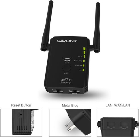 WiFi Extender Signal Booster, WiFi Booster Range Extender with Ethernet Port, Frequency Band 2.4GHz Only, 3dbi x 2, Coverage up to 1500 Sq.Ft. in Saudi Arabia