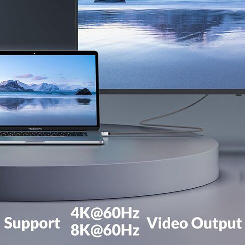 كابل بيانات USB C [40 جيجابت في الثانية] كابل شحن سريع 240 وات PD، كابل USB4 [8K@60 هرتز] متوافق مع Thunderbolt 3، سلك شاحن من النوع C شديد القوة، كابل USB C مجدول للكمبيوتر المحمول - 1.64 قدم in Kuwait