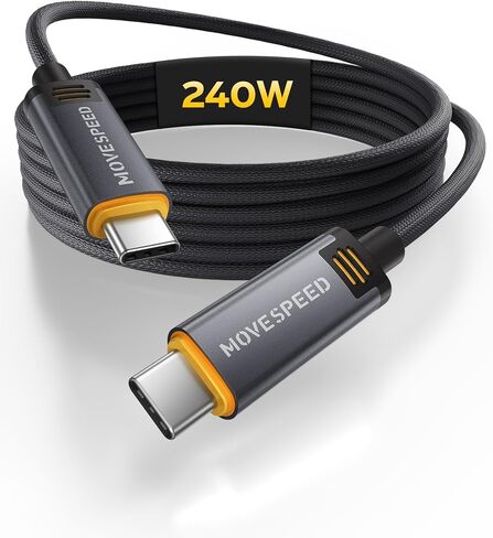 سرعة الحركة لكابل Thunderbolt 4 يدعم نقل البيانات بسرعة 40 جيجابت في الثانية، وشاشة 8K HD، وشحن 240 واط، وكابل USB C إلى USB C، لسلسلة iPhone 15، والكمبيوتر المحمول من النوع C، والإرساء وما إلى ذلك. (3.3 قدم) in Kuwait