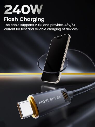 سرعة الحركة لكابل Thunderbolt 4 يدعم نقل البيانات بسرعة 40 جيجابت في الثانية، وشاشة 8K HD، وشحن 240 واط، وكابل USB C إلى USB C، لسلسلة iPhone 15، والكمبيوتر المحمول من النوع C، والإرساء وما إلى ذلك. (3.3 قدم) in Kuwait