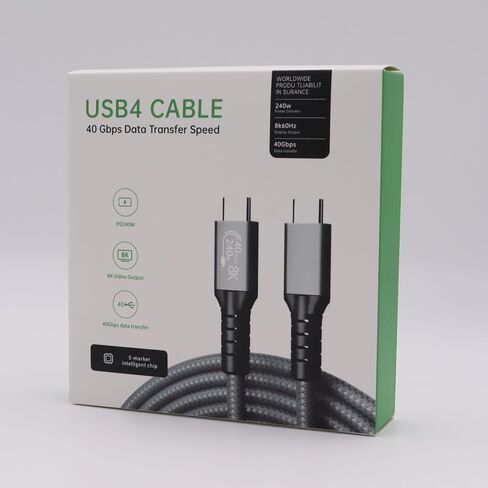 كابل MOTONG 240 وات USB 4، 40 جيجابت في الثانية 8K@60 هرتز PD USB من النوع C إلى USB C ذكر إلى كابل ذكر لمحور لوحة الكمبيوتر المحمول من النوع C (1 متر) in Kuwait