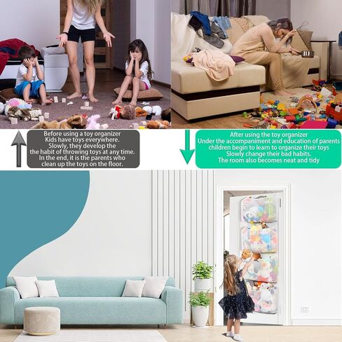 تخزين الحيوانات المحشوة فوق الباب، طريقة تعليق جديدة، ترقية السعة، منظم الحيوانات المحشو، تخزين محشو، منظم أشياء الحيوانات، سهل الالتقاط والفرز، in Kuwait