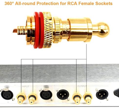 Audiocrast 10x RCA Short Caps، أغطية حماية RCA نحاسية مطلية بالذهب RCA سدادة الضوضاء HiFi RCA أغطية غبار أغطية واقية لهيكل RCA مقابس RCA مقابس توصيل RCA لمنع الأوساخ، RF، RFI، EMI in Kuwait