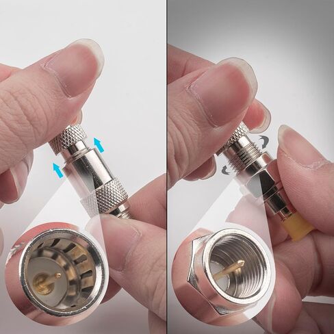 RG6 Coax Quick Connector Quick Push On Male to F Female Adapter,2 Pack in Saudi Arabia