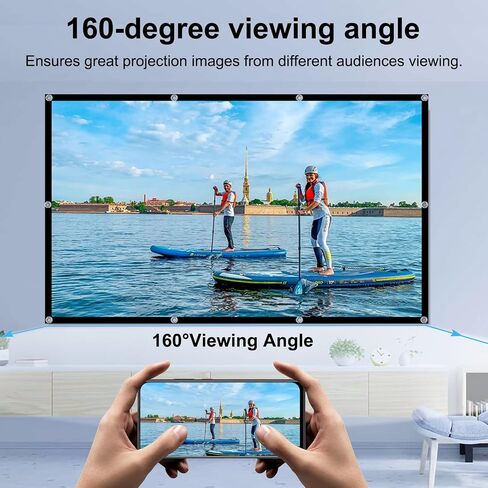 Projector Screen, DUYIKJ 84 inch Foldable Portable Rear Front Projector Screen Indoor Outdoor 4K 16:9 HD Double Sided Projection Movies Screen for Camping Party,Backyard Home Theater in Saudi Arabia