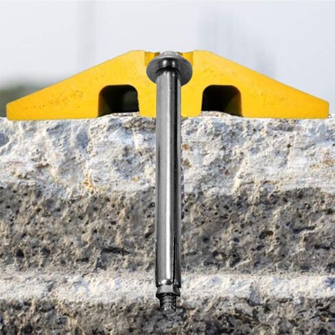 72" Long Rubber Speed Bump 1 Pack 2 Channel Heavy Duty Reductores De Velocidad Cable Protector Ramps 27000Lbs Load Capacity with 4 Bolt Spikes for Asphalt Concrete Gravel Driveway in Saudi Arabia