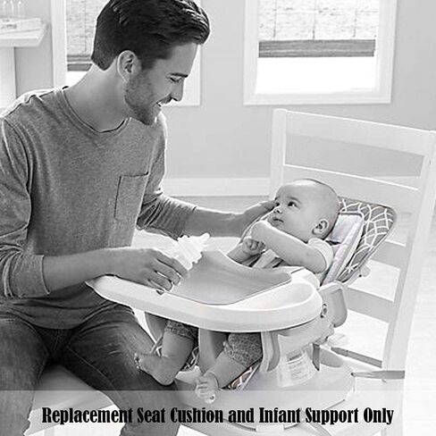 Replacement Pad for Fisher-Price Space-Saver Highchair - GDK24 ~ Deluxe Model ~ Gray Gemstone Print ~ Replacement Seat Cushion and Infant Support in Saudi Arabia