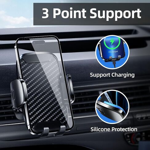 Car Phone Holder, Car Phone Mount 360° Rotation, Upgraded Version with Strong Suction Power,Car Phone Cradle for Dashboard/Windscreen/Air Vent, Car Phone Holder for all 4.1''-7.1'' phones-Black in Saudi Arabia