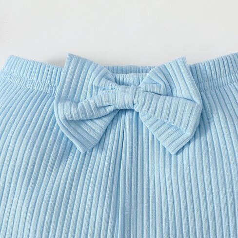 Newborn Baby Girls Clothes Outfit Ruffle Long Sleeve Ribbed Knit Romper Pants Set Fall Winter in Saudi Arabia