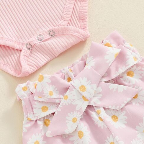Newborn Baby Girl Clothes Fall Infant Outfit Knit Long Sleeve Romper Jumpsuits + Print Pants + Headband Sets in Saudi Arabia