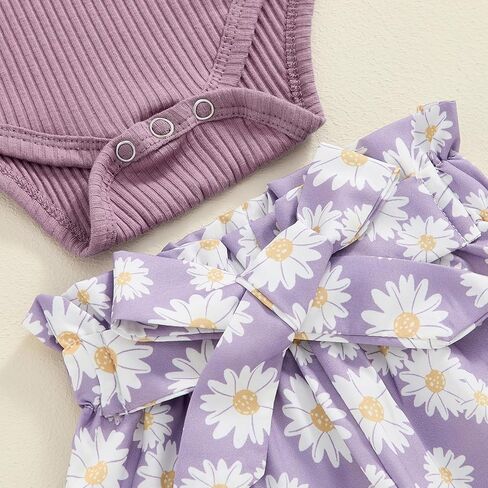 Newborn Baby Girl Clothes Fall Infant Outfit Knit Long Sleeve Romper Jumpsuits + Print Pants + Headband Sets in Saudi Arabia