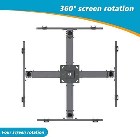 Four Sided Ceiling TV Mount Bracket, 32-50 Inch Full Motion - 4 Movement Flat/Curved Screen Bracket, Telescopic Height Adjustment in Saudi Arabia