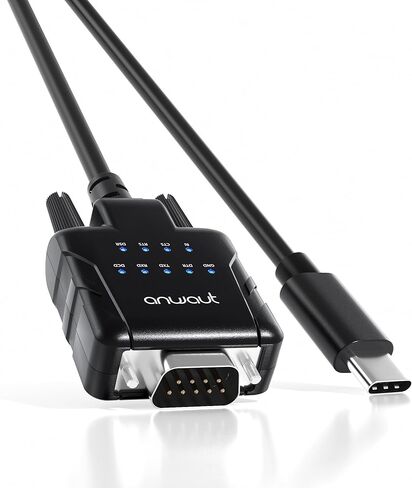 1-Port Industrial USB-C to Serial/RS232 (DB9) Converter Adapter w/ 9 x LEDs (Compatible for Windows 11, macOS 14, U2RS232-C) in Saudi Arabia