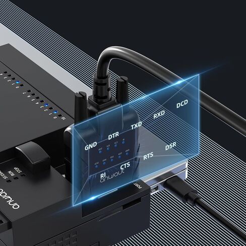 1-Port Industrial USB-C to Serial/RS232 (DB9) Converter Adapter w/ 9 x LEDs (Compatible for Windows 11, macOS 14, U2RS232-C) in Saudi Arabia