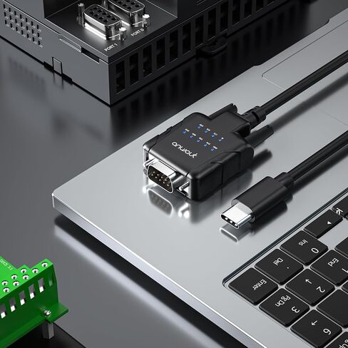 1-Port Industrial USB-C to Serial/RS232 (DB9) Converter Adapter w/ 9 x LEDs (Compatible for Windows 11, macOS 14, U2RS232-C) in Saudi Arabia