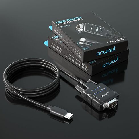 1-Port Industrial USB-C to Serial/RS232 (DB9) Converter Adapter w/ 9 x LEDs (Compatible for Windows 11, macOS 14, U2RS232-C) in Saudi Arabia