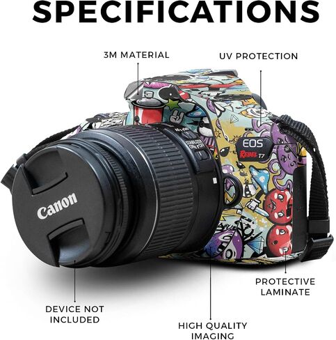 غلاف متوافق مع كاميرا Canon EOS Rebel T7 - ​​Oddballs - غطاء لاصق واقٍ من الفينيل الفاخر 3M - سهل الاستخدام | صُنع في الولايات المتحدة الأمريكية بواسطة MightySkins in Kuwait