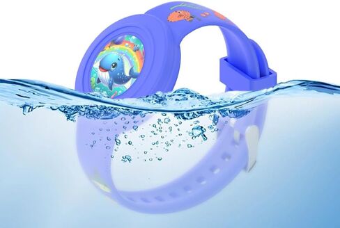 Air Tag Bracelet for Kids, Cute Cartoon Waterproof Air tag Holder for Kids with Full Coverage Anti-Lost Hidden Design, Airtag Wristband Accessories for Child (Blue) in Saudi Arabia
