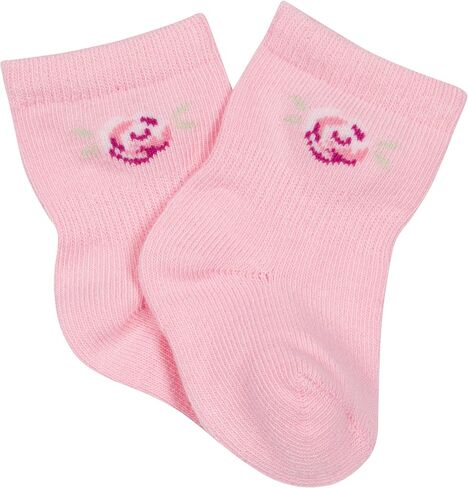 Gerber Baby Girls' 6-Pair Wiggle Proof Sock, Pink Floral, 0-6 Months in Saudi Arabia