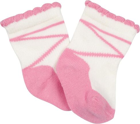 Gerber Baby Girls' 6-Pair Wiggle Proof Sock, Pink Floral, 0-6 Months in Saudi Arabia