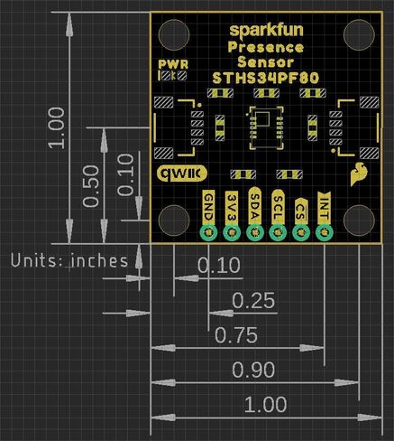 جهاز استشعار الحركة والوجود البشري SparkFun - STHS34PF80 (Qwiic) أبعاد لوحة الاختراق: 1 بوصة × 1 بوصة in Saudi Arabia