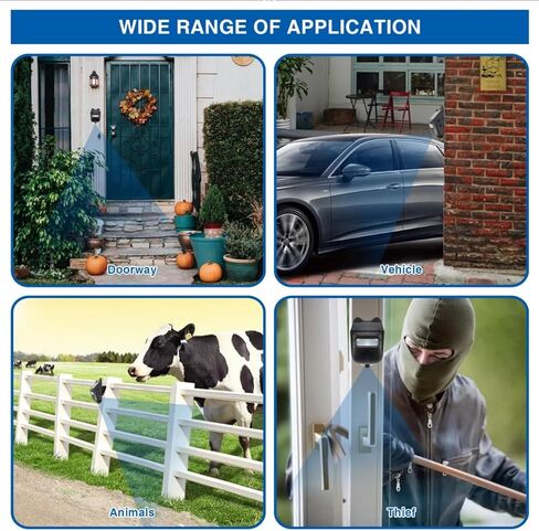 SOLO WiFi طويل المدى إنذار لاسلكي للممر، مستشعر حركة مقاوم للطقس، جهاز استقبال يعمل بالطاقة الشمسية وجهاز استقبال الرنين، مراقبة وحماية الممتلكات الخارجية والداخلية، تنبيه دخول الأعمال in Kuwait