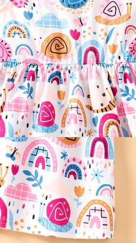 Toddler Girls Ruffle Dress Baby Girl Heart Dress Floral Summer Dress Cartoon Cotton Sleeveless Casual Dressy 1-8T in Saudi Arabia
