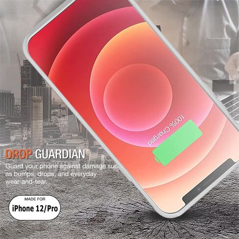 Battery Case for iPhone 12/ 12 Pro, Newest 10000mAh Rechargeable Portable Charging Case with Wireless Charging Compatible for iPhone 12/12 Pro (6.1 inch) with Carplay Battery Pack Charger Case (Black) in Saudi Arabia