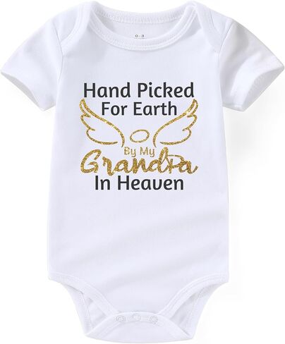 handpicked for earth by my gandma grandpa in heaven grandparents announcement baby clothes in Saudi Arabia
