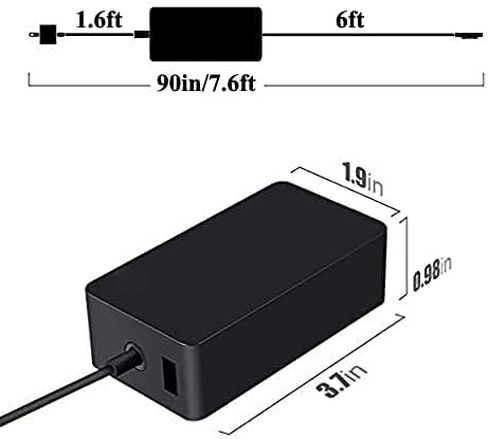 NewPlus Surface Pro Charger, New Surface Pro Charger, 44W 15V 2.58A, Compatible for Microsoft Surface Pro 3, Pro 4, Pro 5, Pro 6, Surface Laptop 1/2, Surface Book & Surface Go,with 5V 1A USB in Saudi Arabia