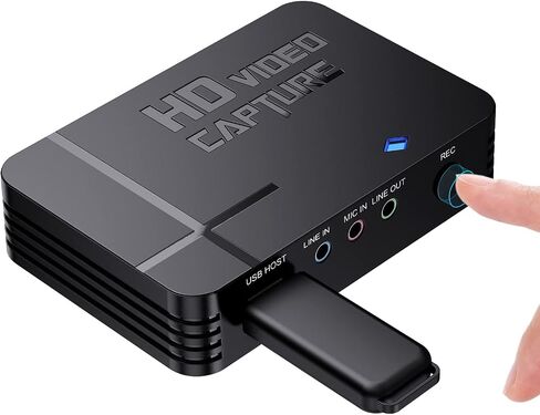 Ezcap288 1080P Game Capture Card via HDMI/AV Input, Support Mic-in, Compatible with Nintendo Switch PS4 and PS3, Xbox one, N64, VHS or Camcorder in Saudi Arabia