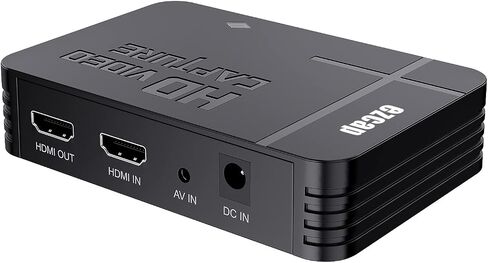 Ezcap288 1080P Game Capture Card via HDMI/AV Input, Support Mic-in, Compatible with Nintendo Switch PS4 and PS3, Xbox one, N64, VHS or Camcorder in Saudi Arabia