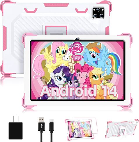 Kids Tablet 10 inch Android 14 Tablet for Kids Octa-Core 10+64GB GMS Certified Learning Tablet with WiFi 6, Bluetooth 5.2, Dual Camera, Parental Control Child Tablet with Drop-Proof Case in Kuwait